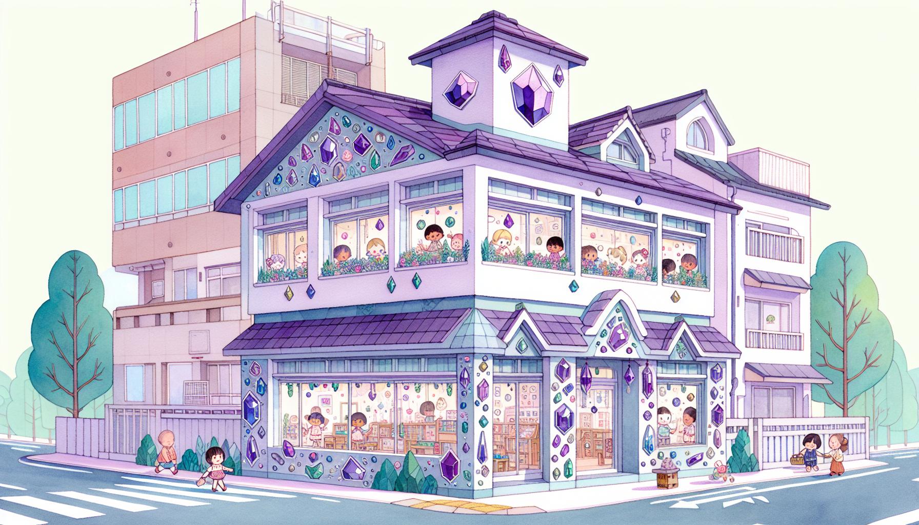 サクラの木で遊ぶ園児たち