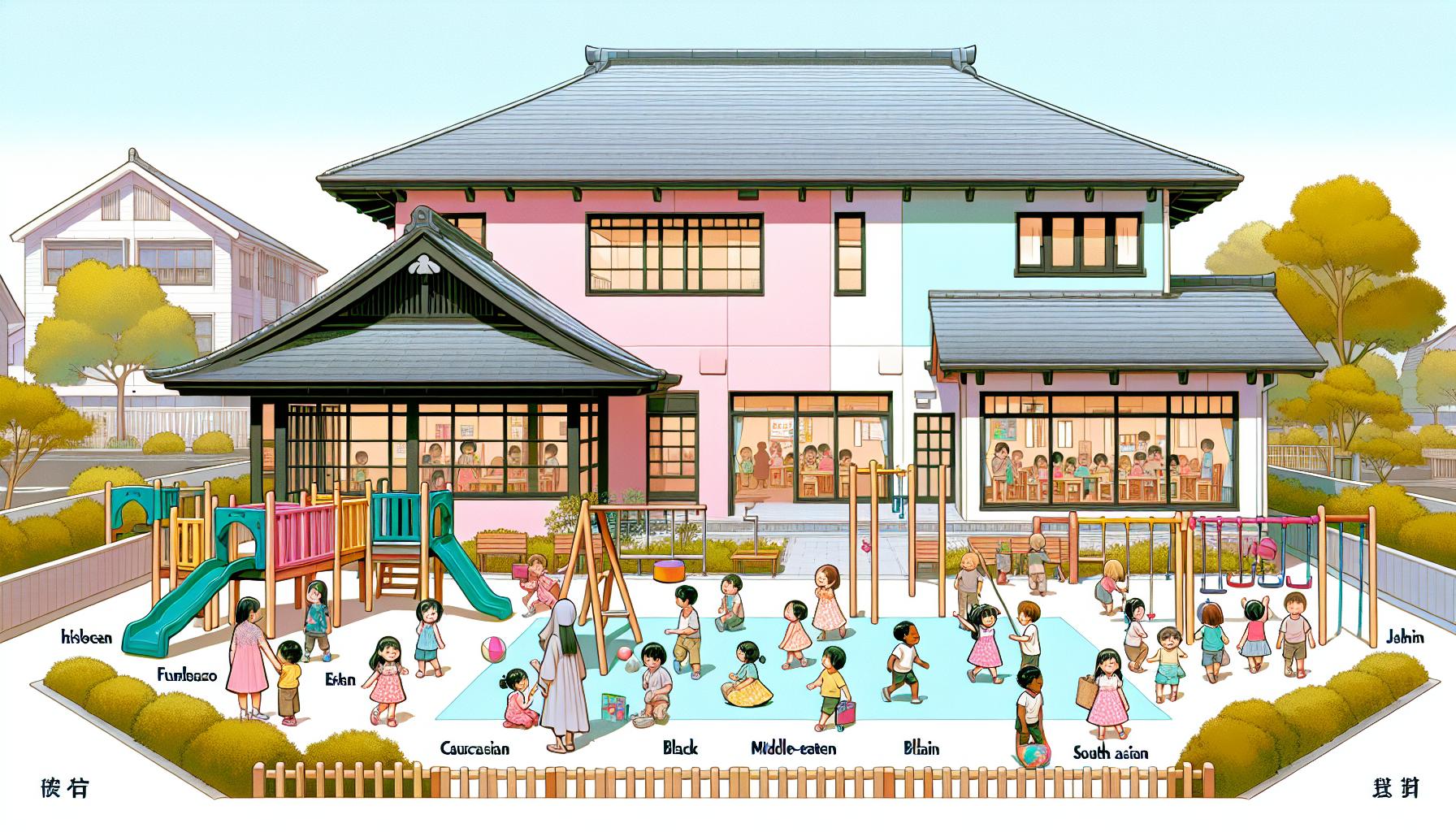 親子の広場サクラの木 園児の遊び風景