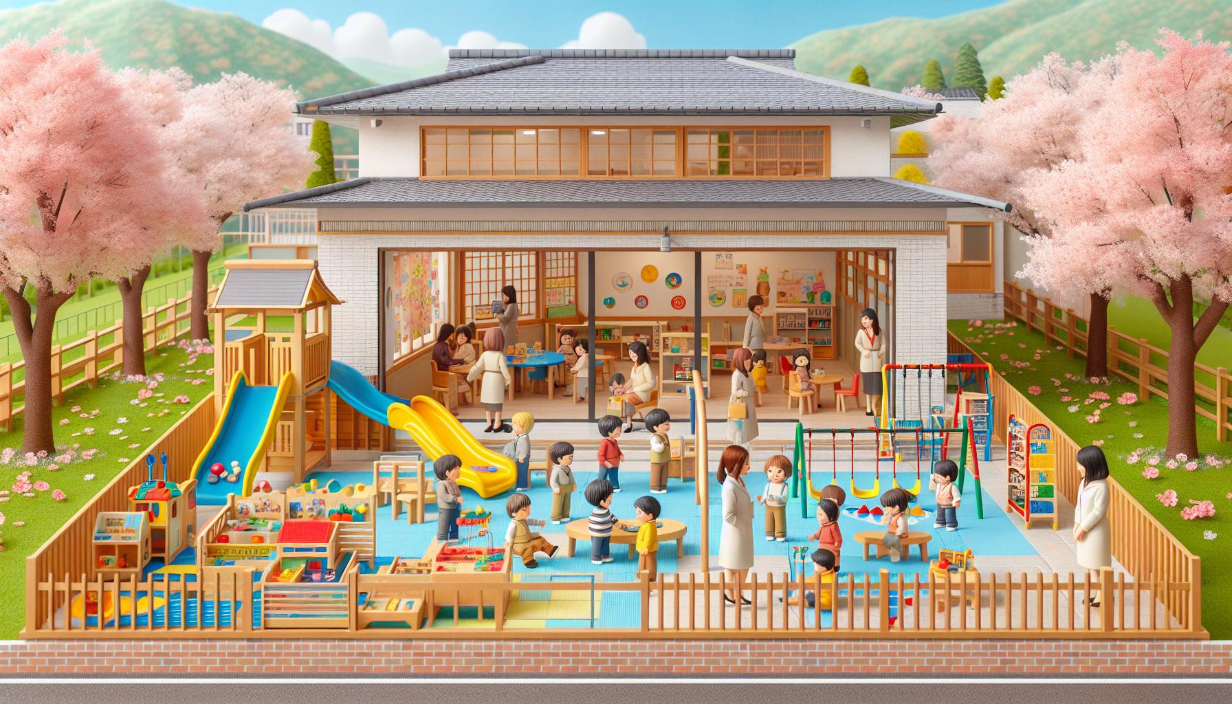 園内で遊ぶ園児の様子