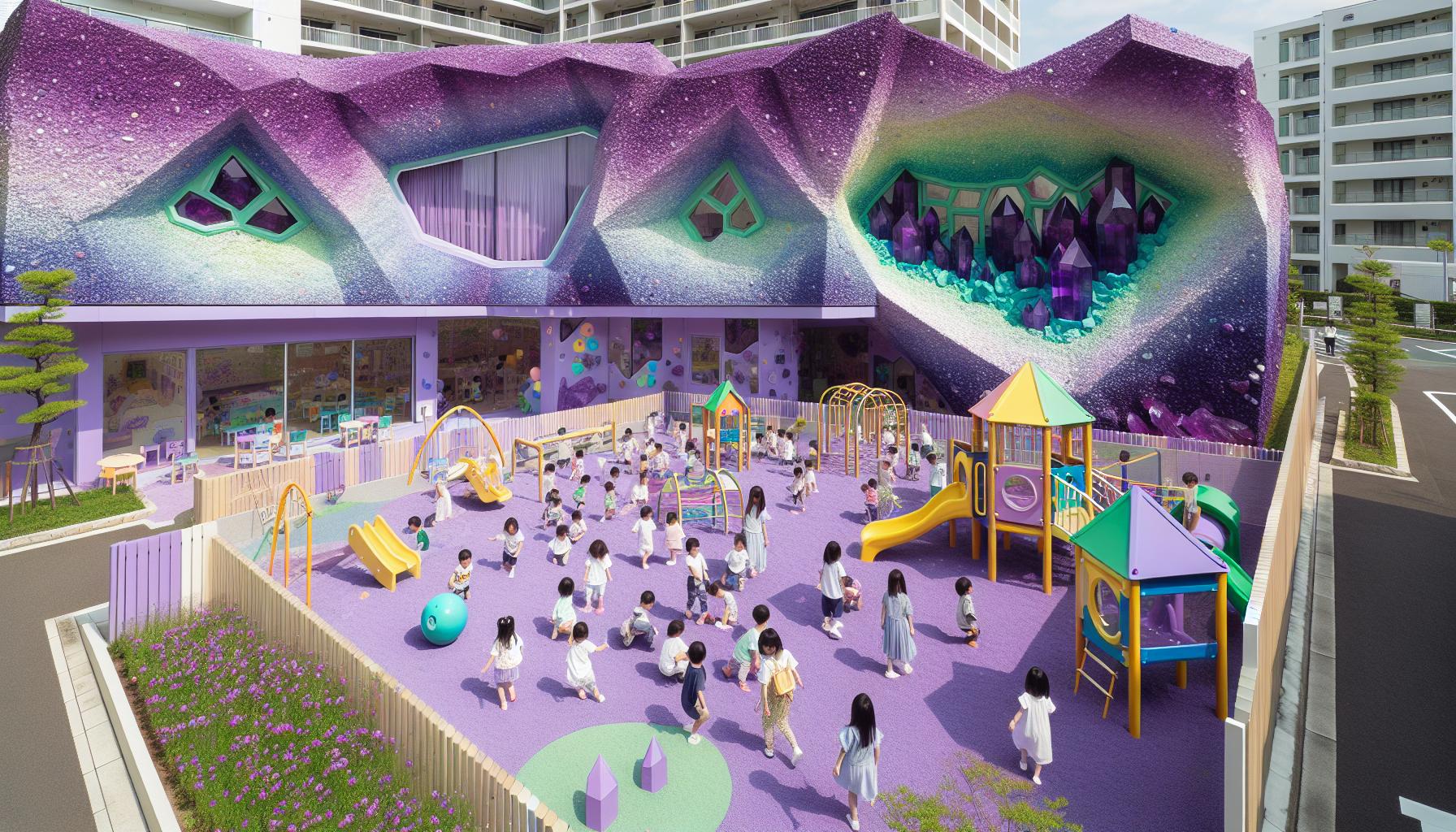 園内で遊ぶ園児の様子