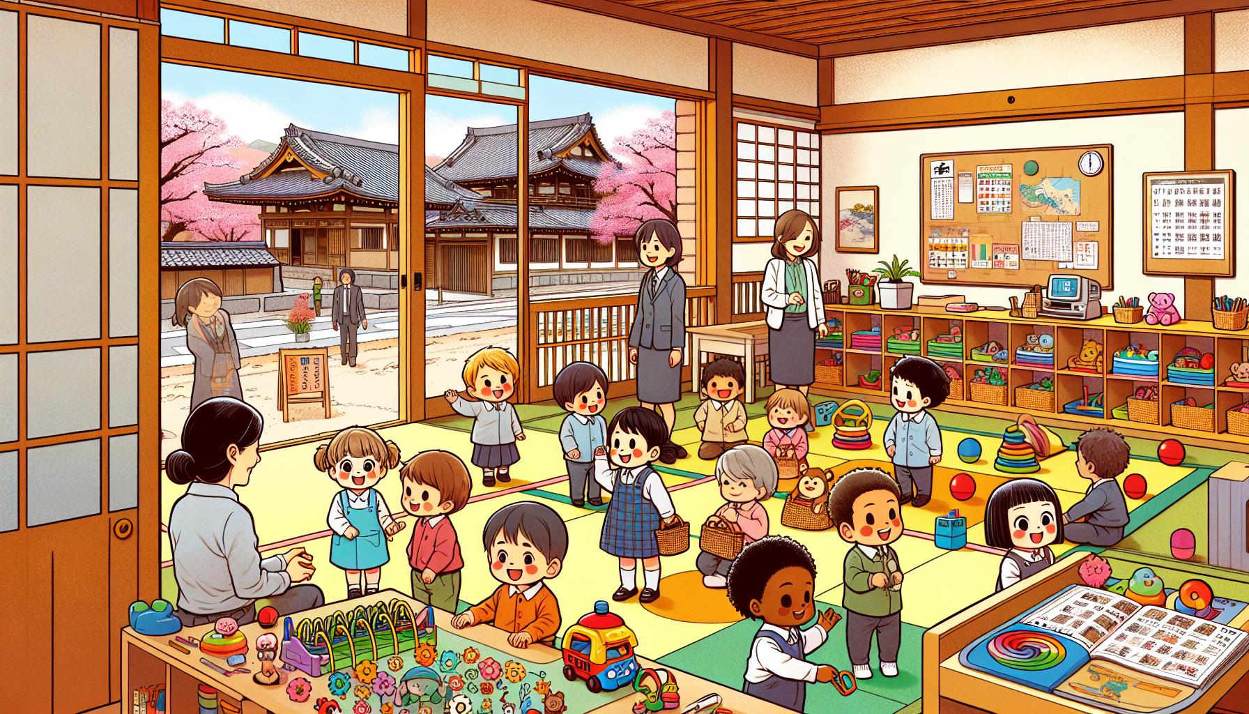 園内で遊ぶ園児の様子