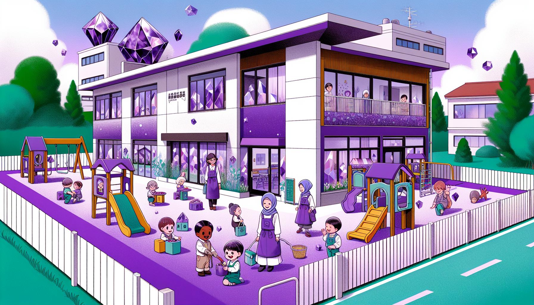 園内で遊ぶ園児の様子